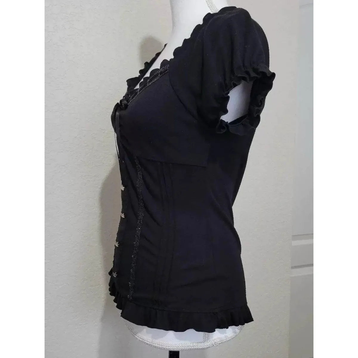 Japanische 2000er Jahre Y2k Punk Shirt Vintage Sommer süße Schleife Damen T-Shirt Harajuku ästhetische Hot Girl Tees Puffärmel Kleidung Goth So ist Leben