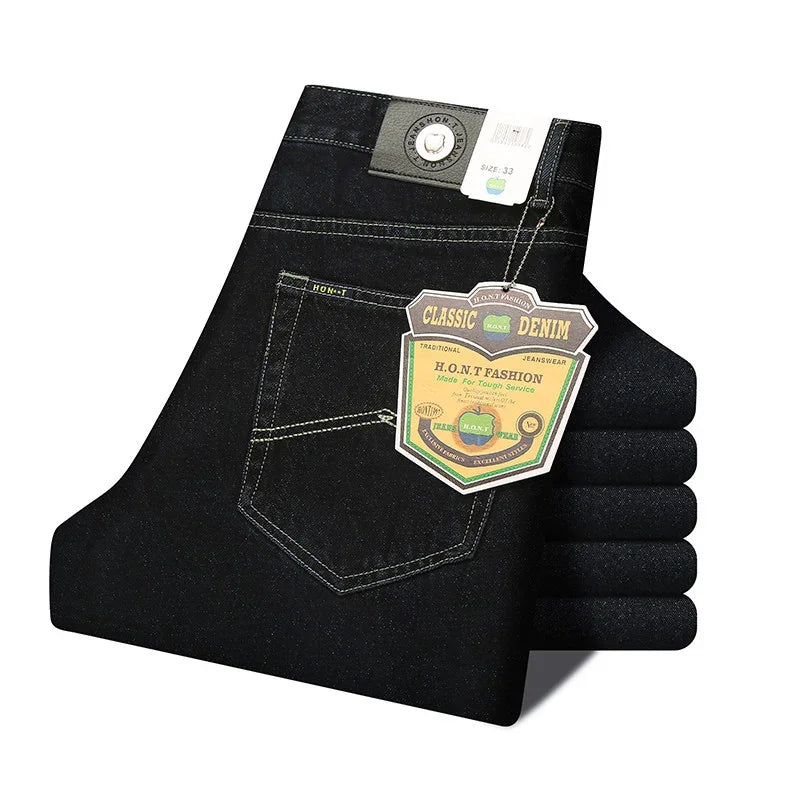 Männer Business Jeans Klassische Frühling Herbst Männlichen Baumwolle Gerade Stretch Marke Denim Hosen Sommer Overalls Slim Fit Hosen 2021 So ist Leben