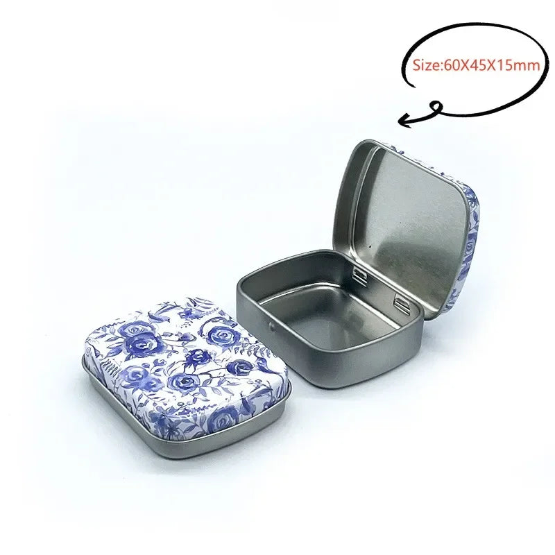 Neue quadratische Blech-Aufbewahrungsboxen Kleine Metall-Aufbewahrungsbox Silber Schmuck Schlüssel Münzen Metallbox Blechdose Hochzeit Süßigkeiten Aufbewahrungsdose So ist Leben