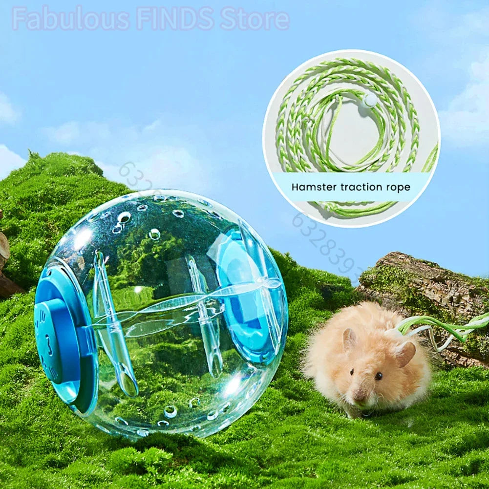 Hamster-Übungsball, transparentes Hamster-Laufballrad mit Zugseil für kleine Tiere, Heimtierbedarf, 14 cm/18/ cm So ist Leben