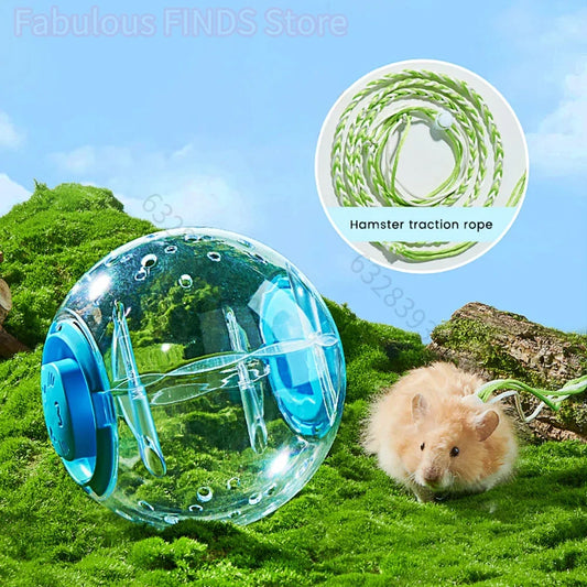 Hamster-Übungsball, transparentes Hamster-Laufballrad mit Zugseil für kleine Tiere, Heimtierbedarf, 14 cm/18/ cm So ist Leben