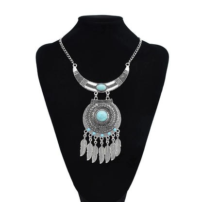 Türkei Bohemian Schwarz Blau Stein Ethnische Münze Quaste Halskette Türkische Gypsy Boho Strand Halsband Lätzchen Indien Halskette für Frauen Party So ist Leben
