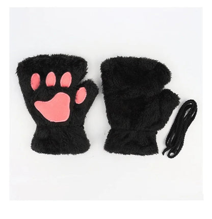 Halloween-Katzen-Kostüm-Set für Mädchen, Cosplay, Halloween-Katzen-Kostümzubehör mit Stirnband, Schwanz, Handschuhe, 3-teilig So ist Leben