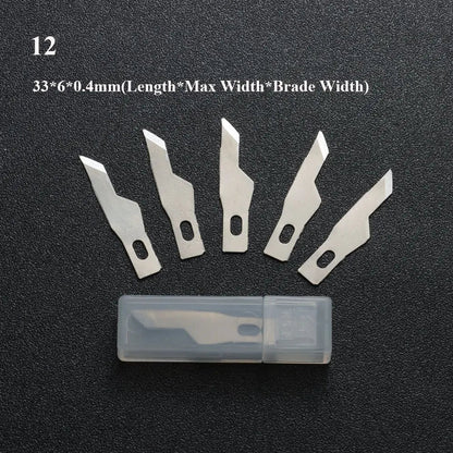 10PCS Klingen Cutter Handwerk Holz Carving Messer Gravur Nicht-Slip Metall Skalpell Messer Teile Handy PCB Reparatur hand Werkzeuge So ist Leben