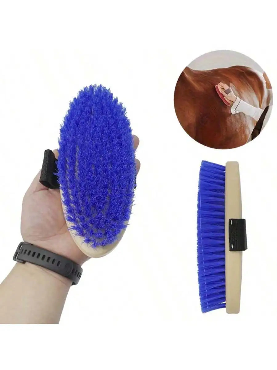 Elliptischer Pferdepflegekamm mit Handschlaufe, Langlebige Reitsport-Massagebürste für Pferdereinigung & -pflege, Mehrfarbig So ist Leben
