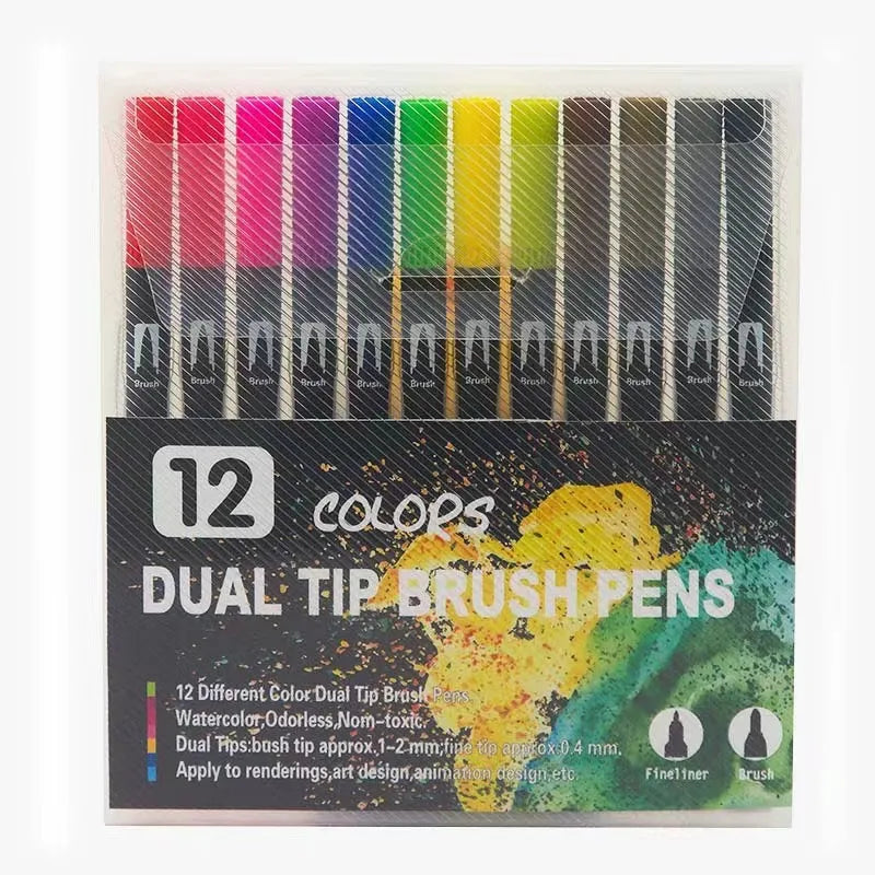 12/24/60/72/100/120 Farben Aquarell Kunst Marker Pinsel Stift Dual Tip Fin eliner Zeichnung für Kalligraphie Malerei Set Kunst zubehör So ist Leben