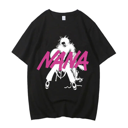 Black Stones Nana Osaki Baumwoll-T-Shirt männlich Y2k Grafik Pastell ästhetisches T-Shirt 2000er Kawaii Pastell Anime 2000er Bequem So ist Leben