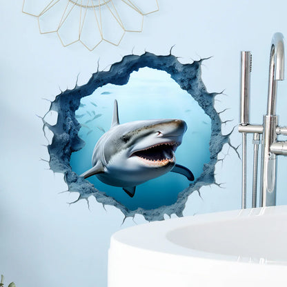 1pc 3D Sea World Shark Lustige Toilette Aufkleber Badezimmer Wc Deckel Rückenlehne Wand Vinyl Aufkleber Selbst-klebe wasserdicht Aufkleber So ist Leben
