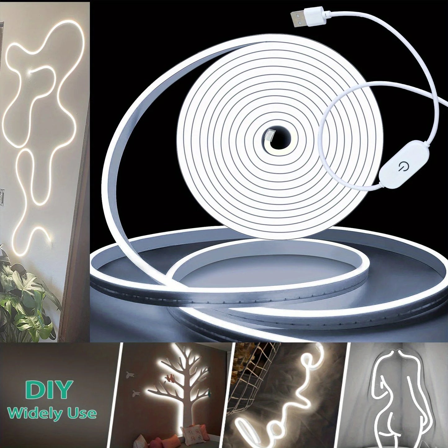 Neon LED Licht Streifen Smart Touch Sensor Schalter Dimmbare Neon Zeichen Flexible Led Band Wasserdichte Seil Rohr Lampe Hintergrundbeleuchtung Dekor So ist Leben