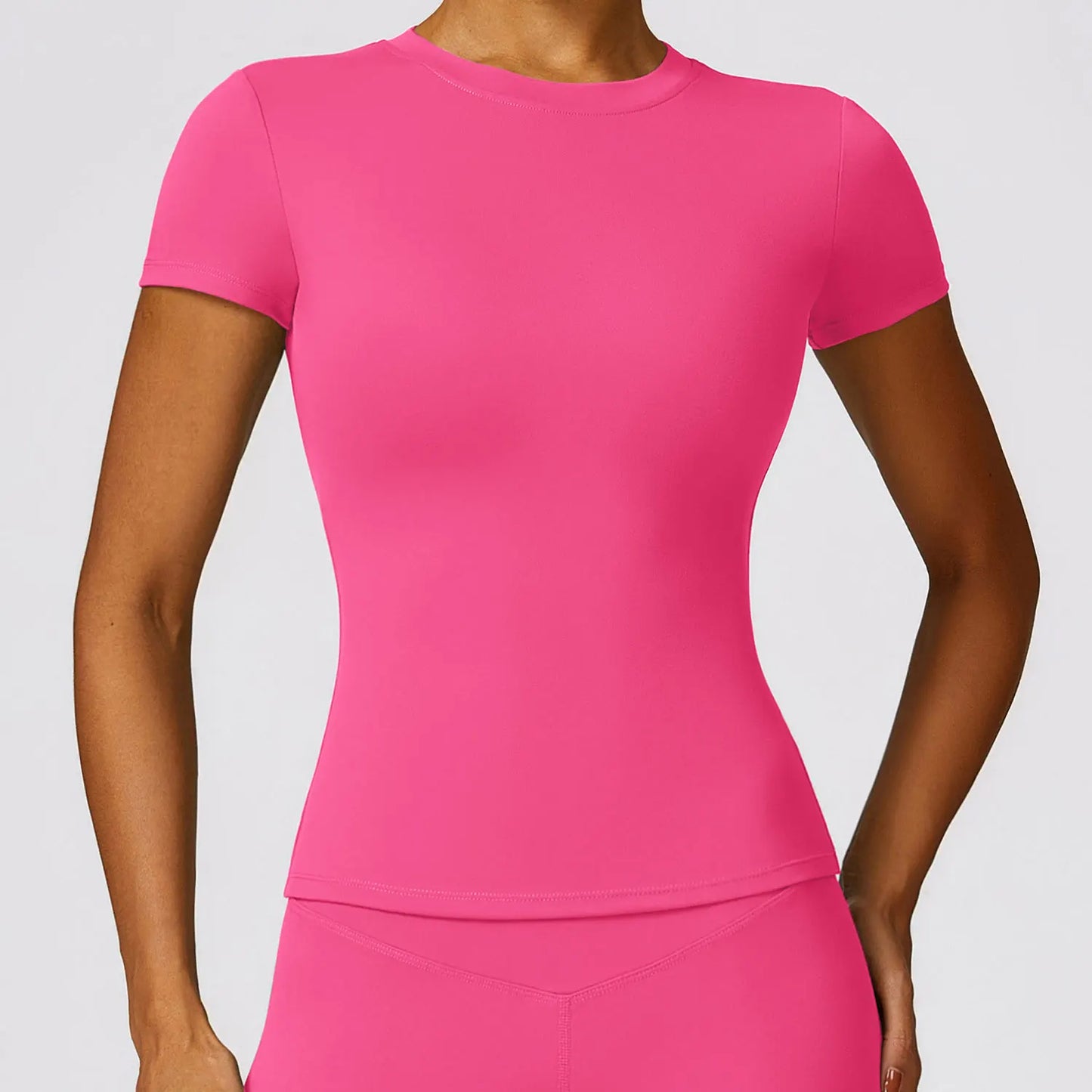 NCLAGEN Damen-Laufsport-T-Shirt, Sommer, kurzärmelig, Rundhalsausschnitt, atmungsaktiv, dehnbar, für Fitnessstudio, Yoga, schlank, Fitness, aktives Top-T-Shirt So ist Leben