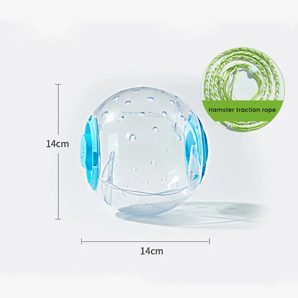 Hamster-Übungsball, transparentes Hamster-Laufballrad mit Zugseil für kleine Tiere, Heimtierbedarf, 14 cm/18/ cm So ist Leben
