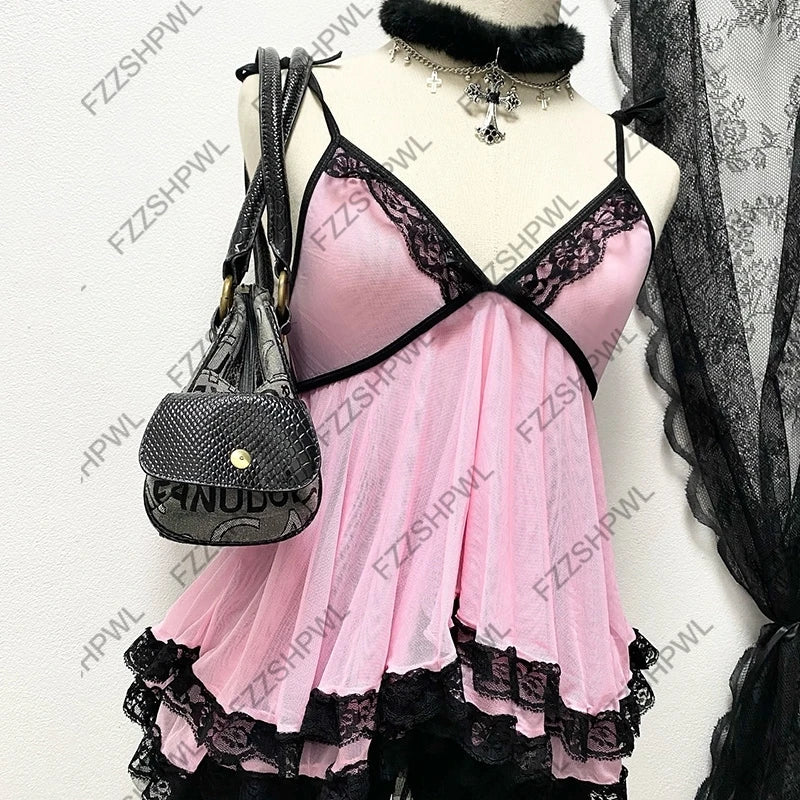 Einzigartiges Harajuku Mesh Garn Rock Goth Y2k Tank Top 2000S Hiphop CozyFit    Weste Vintage Punk ärmelloses Top Chic Streetwear Crop Top So ist Leben