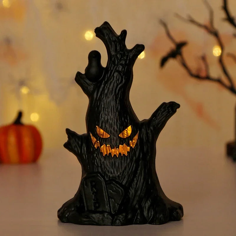 Halloween Dekoration Geist Baum Led Nacht Leuchten Geist Laterne Geist Gesicht Baumstumpf Laterne Festival Atmosphäre Horror Dekoration So ist Leben