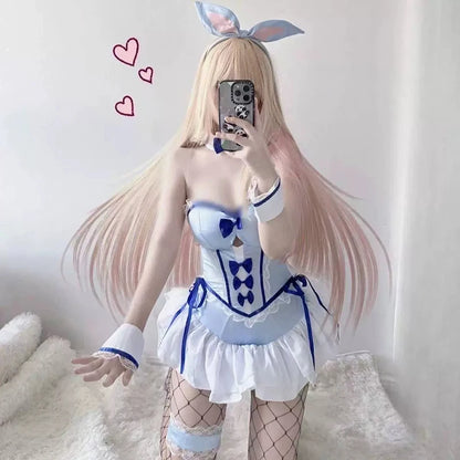 Anime My Dress Up Darling Kitagawa Marin Cosplay Kostüm Mädchen Blaues Kleid Nette Sexy Bunny Mädchen Uniform Halloween Kleidung Outfit So ist Leben