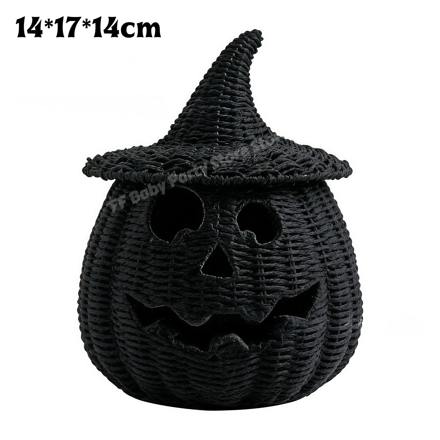 Halloween-Dekorationen Handgewebte Kürbislaterne aus Weide Hexenhut-Aufbewahrungsbox Dekorative Heim-Statue Ornamente Weihnachtsdekoration So ist Leben