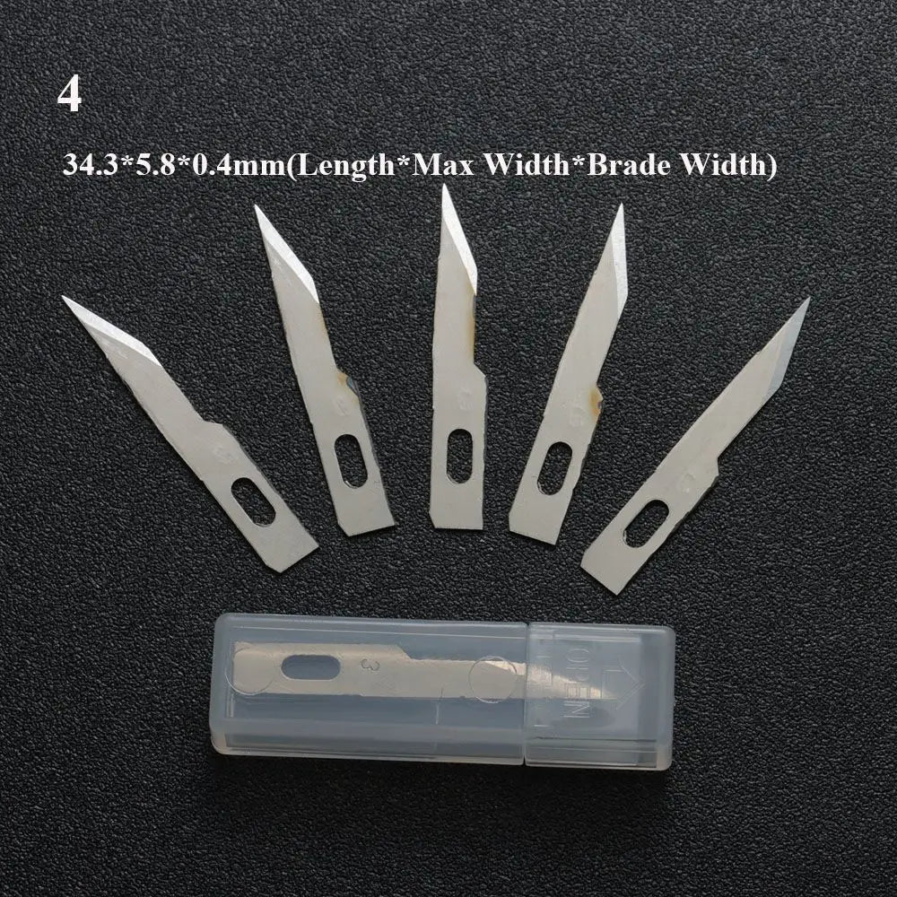 10PCS Klingen Cutter Handwerk Holz Carving Messer Gravur Nicht-Slip Metall Skalpell Messer Teile Handy PCB Reparatur hand Werkzeuge So ist Leben