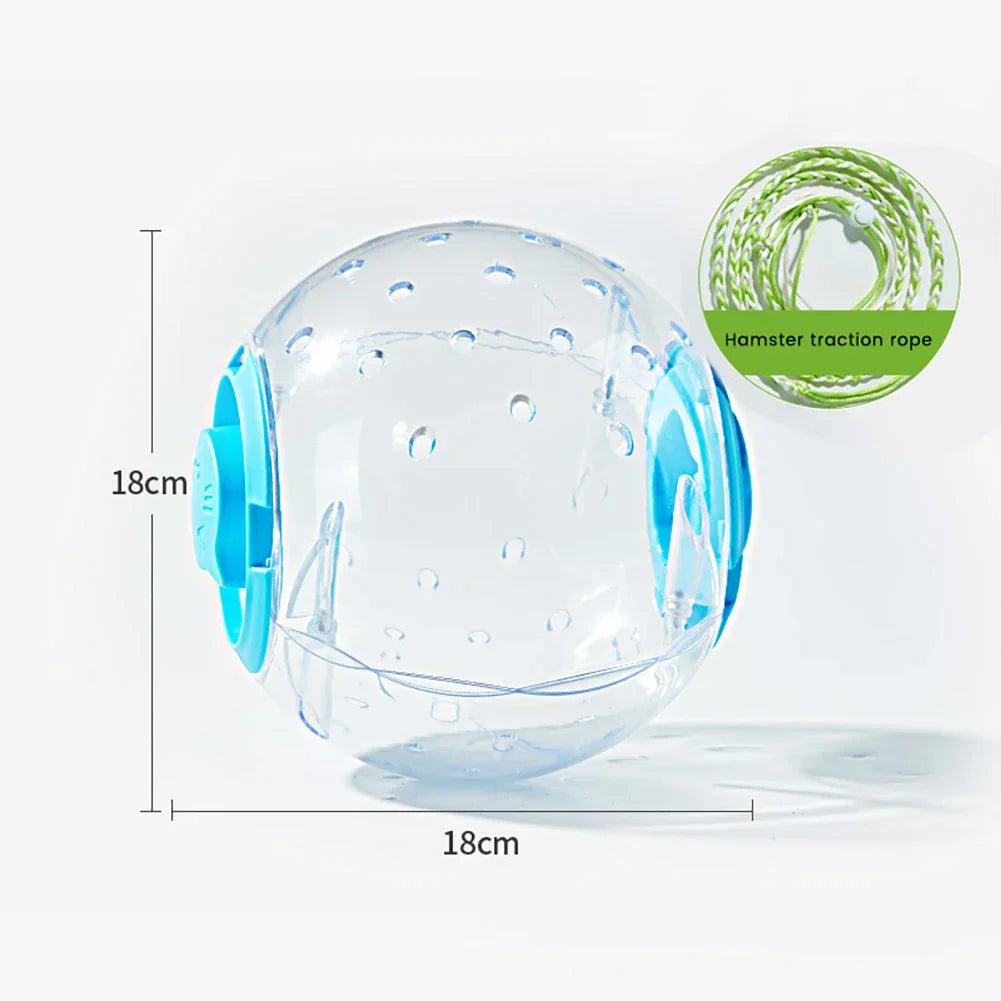Hamster-Übungsball, transparentes Hamster-Laufballrad mit Zugseil für kleine Tiere, Heimtierbedarf, 14 cm/18/ cm So ist Leben