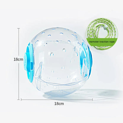 Hamster-Übungsball, transparentes Hamster-Laufballrad mit Zugseil für kleine Tiere, Heimtierbedarf, 14 cm/18/ cm So ist Leben