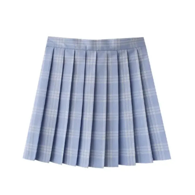 Sommer Frauen Hohe Taille Gefaltete Plaid Röcke Mini Tennis Rock Harajuku JK Japanische Schuluniform Kurze A-Line Mini Rock Mädchen So ist Leben