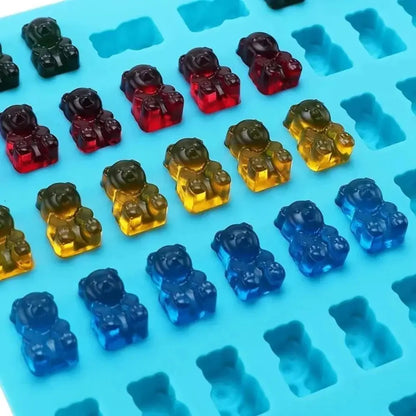 50 Gitter Gummibärchen Silikon form niedlichen Bären gelee Formen Süßigkeiten Schokolade Fondant Tabletts mit Tropfer DIY Back dekoration Werkzeuge - So ist Leben