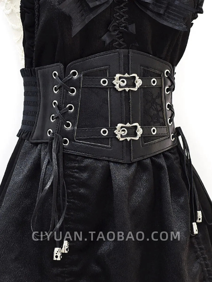 LOLITA Punk Gothic Steam Lace Quaste Tie Taillengürtel geraffte Taille getragen mit Accessoires und Gürtel So ist Leben