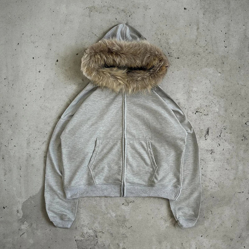 Streetwear Y2K Zip Up Hoodie Grunge Goth Ästhetik Grafikdruck Retro Punk Kleidung Übergroßes Hip Hop Zipper Hoodie Sweatshirt So ist Leben