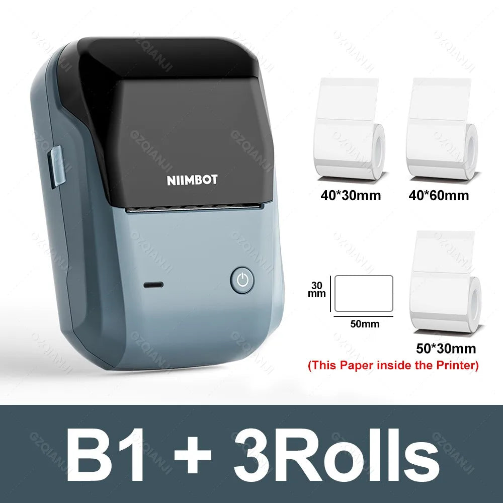 NIIMBOT B1 Tragbarer Thermodrucker mit Bändern, 5,1 cm, selbstklebende Etikettenmaschine, Mini-Bluetooth-Aufkleberhersteller, wasserdichte Etikettenrolle So ist Leben