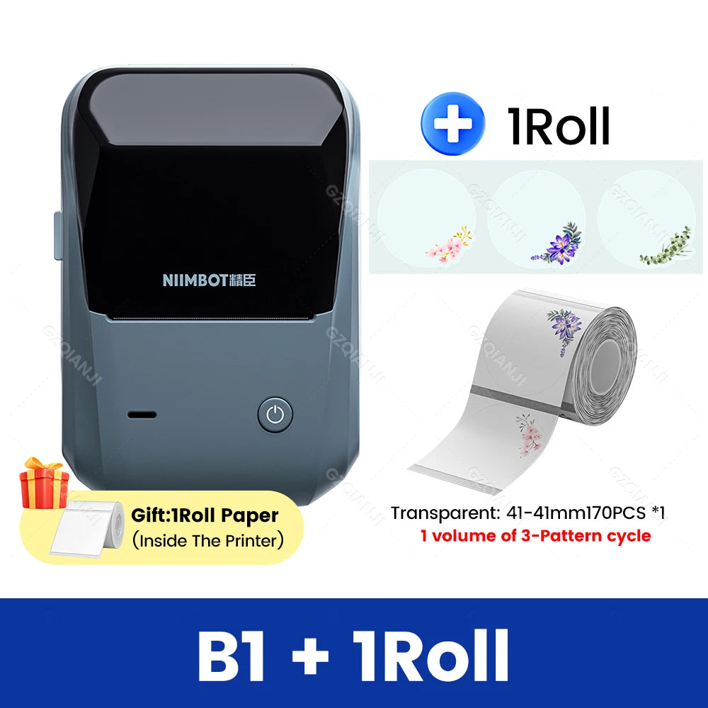 Original Niimbot B1 Etiketten drucker Farbe runde Aufkleber Handheld tragbare Bluetooth selbst klebende Etikettierung Business-Maschine klein So ist Leben