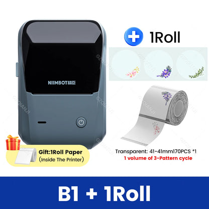 Original Niimbot B1 Etiketten drucker Farbe runde Aufkleber Handheld tragbare Bluetooth selbst klebende Etikettierung Business-Maschine klein So ist Leben