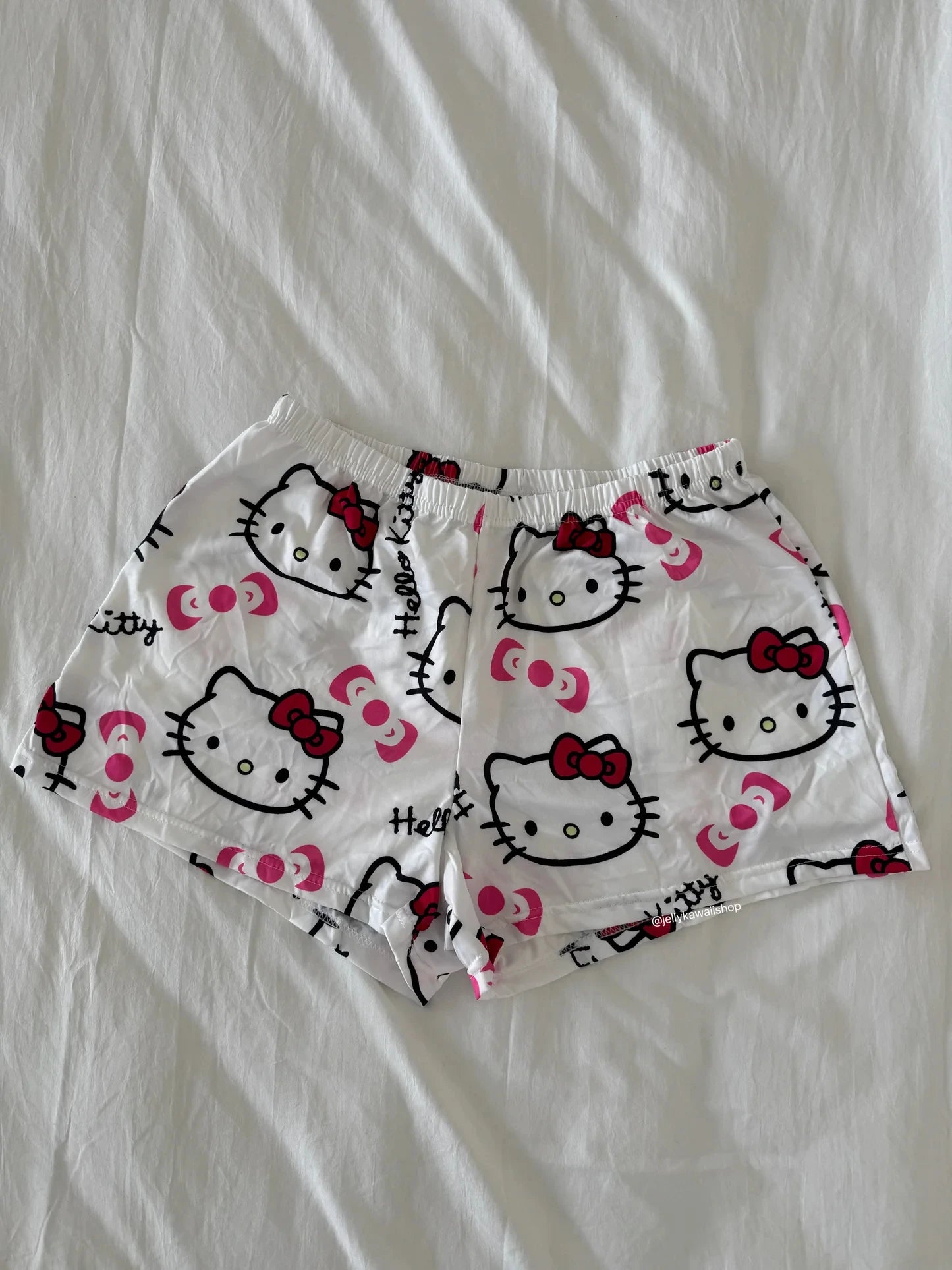 Hello Kitty Herbst/Winter Bequeme kurze Cartoon-Sportshorts für Kinder/Erwachsene, 2025, Weihnachtsmode, lässig, für Männer und Frauen, Paar-Shorts So ist Leben