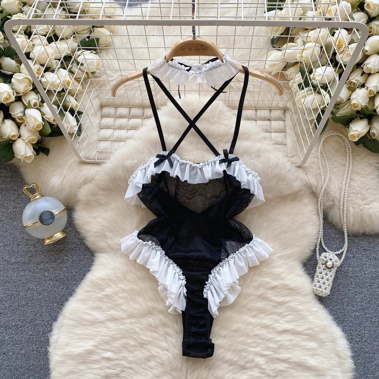 Overall Heißer Für Frauen Rüschen Spitze Strappy Onesie Camis Porno Uniform Sheer Sinnliche Magdalyn Bodycon Bodys Transparent Neue So ist Leben