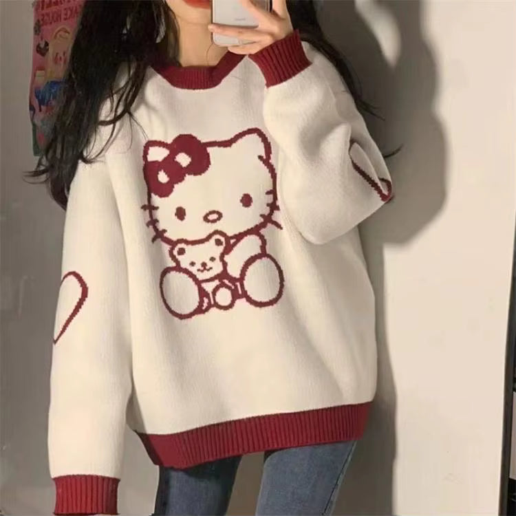 Hello‑Kitty Anime Pullover im modernen Kawaii‑Stil So ist Leben