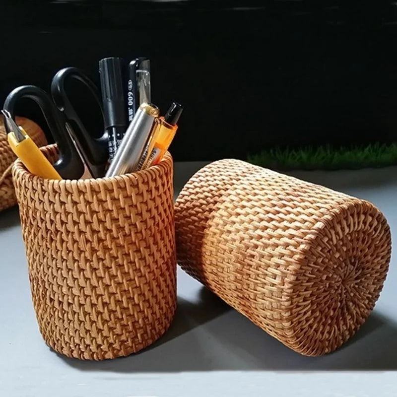 Haushalt Rattan Organizer Stäbchen Schaufel Löffel Abendessen Messer Gabeln Geschirr Lagerung Box Lagerung Körbe So ist Leben