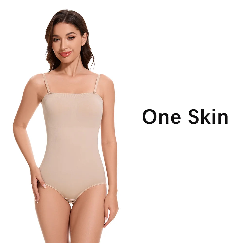 Molasus Abnehmen Trägerlosen Body Off Schulter Frauen Shorts Shapewear Bauch-steuer Body Shaper Sexy Fajas Unterwäsche Bodys So ist Leben