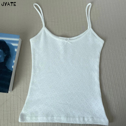Süße Blumendruck Öse Schleife abgeschnittene Westen Frauen Baumwolle beiläufige dünne Spitzenbesatz Tank Tops Vintage Adrette süße Leibchen Y2K So ist Leben