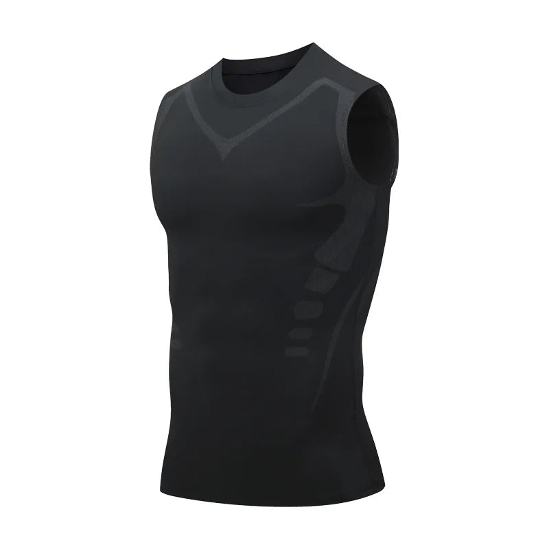 Herren-Kompressions-Tanktop für Herren, Fitnessstudio, ärmellos, schnell trocknend, Sportbekleidung, für Herren, Fitness, Bodybuilding, Weste, Workout, Muskel-Top So ist Leben