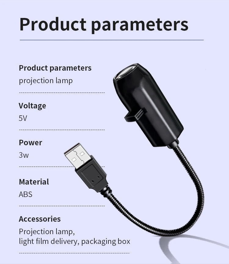 Halloween-USB-Projektorlicht, Totenkopf-Nachtlicht, Geister-LED-Lampe, 360 Grad drehbar, umschaltbares Muster, Design, dunkle und nächtliche Atmosphäre So ist Leben