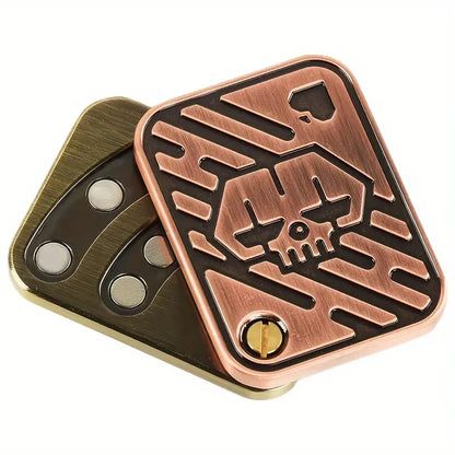 KK AA Fidget Slider Metall Schädel Push Slider Stress Relief Spielzeug Anti Stress EDC Top Spinning Poker Spielzeug Erwachsene Geschenke So ist Leben