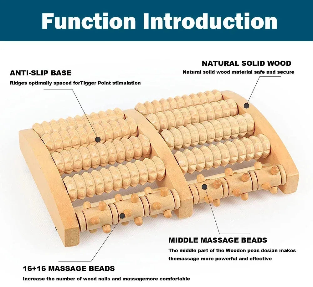 Fußroller aus Holz, Holzpflege, Massage, Reflexzonenmassage, Muskelentspannung, Linderung, Massagegerät, Spa für Handmassage, Haushalts-Fußmassagegerät, Pflege So ist Leben