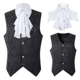 2024 Weste Herren Renaissance Steampunk Mantel Gothic Jacquard Weste Einreiher Business Formelle Kleidung Weste für Anzug So ist Leben