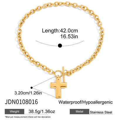Youthway Elegant Pearl Necklace For Women 18K Gold Plated Stainless Steel Cross Star Heart Pendant Necklace Fashion Jewelry Gift So ist Leben
