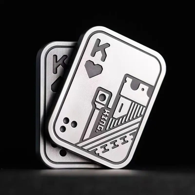 KK AA Fidget Slider Metall Schädel Push Slider Stress Relief Spielzeug Anti Stress EDC Top Spinning Poker Spielzeug Erwachsene Geschenke So ist Leben
