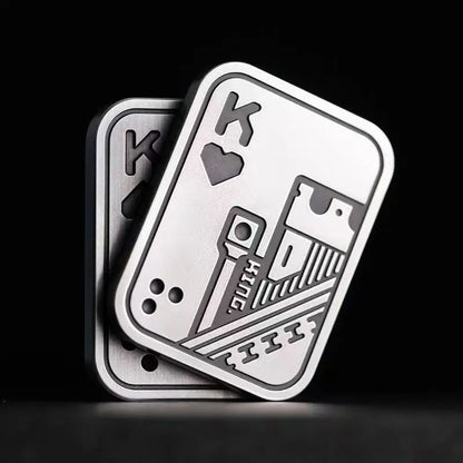 KK AA Fidget Slider Metall Schädel Push Slider Stress Relief Spielzeug Anti Stress EDC Top Spinning Poker Spielzeug Erwachsene Geschenke So ist Leben