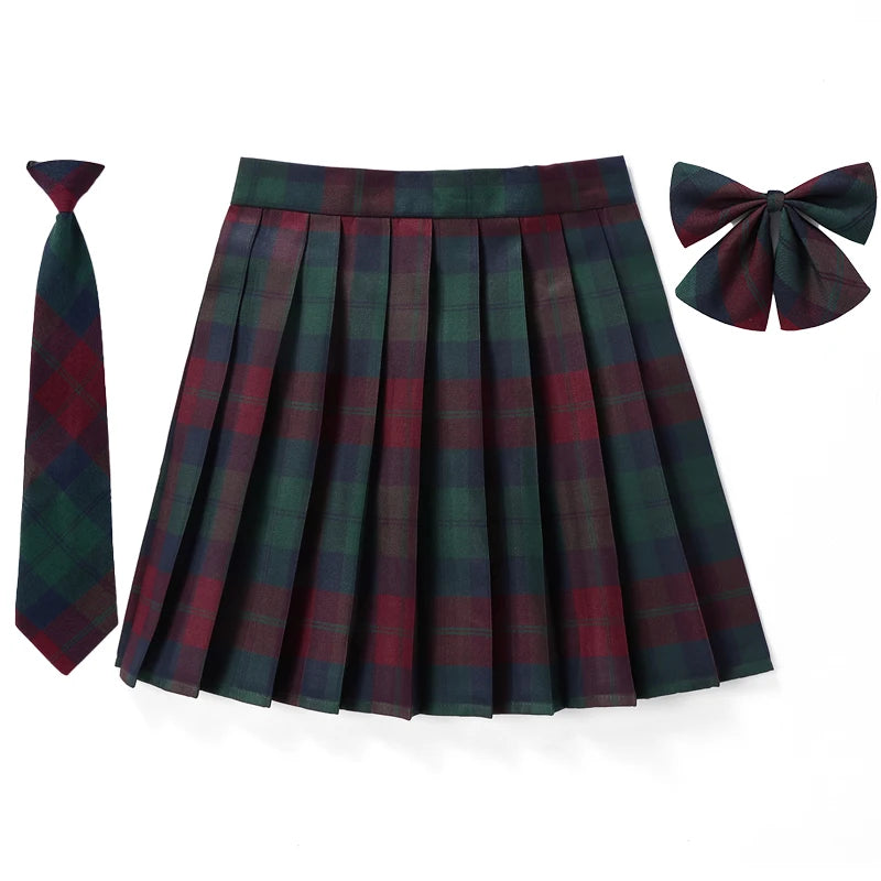 Frauen Hohe Taille Gefaltete Rock Plaid Krawatte Sommer Neue Harajuku Preppy Mini EINE Linie Japanische Schule Uniformen Mädchen Kawaii Rock So ist Leben