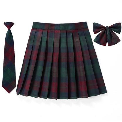 Frauen Hohe Taille Gefaltete Rock Plaid Krawatte Sommer Neue Harajuku Preppy Mini EINE Linie Japanische Schule Uniformen Mädchen Kawaii Rock So ist Leben