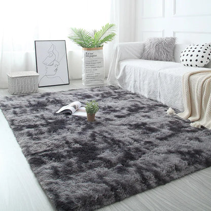 Weißer flauschiger Flurteppich Modernes Wohnzimmer - So ist Leben