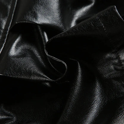 Goth Dark Punk Stil Niet Faux Pu Leder Falten röcke 90er Jahre Grunge Streetwear Frauen Einkaufs zentrum Gothic Drop A-Linie Minirock Reiß verschluss So ist Leben