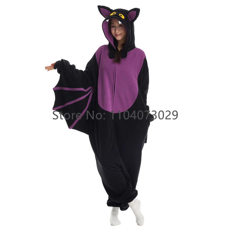 Onesieshow Tier Kigurumi Pyjamas Halloween Onesies Erwachsene Kinder Cartoon Fledermaus Pyjama Cosplay Party Kostüm Frauen Männer Homewear So ist Leben