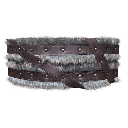 Mittelalter licher Wikinger Ritter breiter Gürtel Kunst pelz Pu Leder Hüftgurt Gothic Nordic Viking Renaissance Rüstung Cosplay Bühne Requisiten So ist Leben