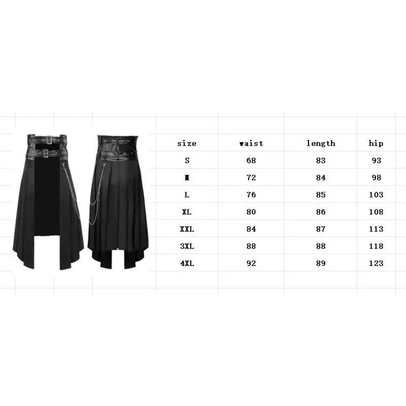 Unisex-Lederrock für Herren, große Freizeitkleidung, Gothic-Stil, Punk, Rock, mittelalterlich, schottisch, Frühling und Herbst So ist Leben